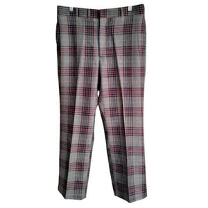 VINTAGE | Mens Plaid Straight Leg Trousers Heritage Preppy Dress Pants 32x27`